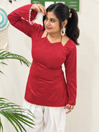 Noor Tie-Up Pearl Corset Kurti