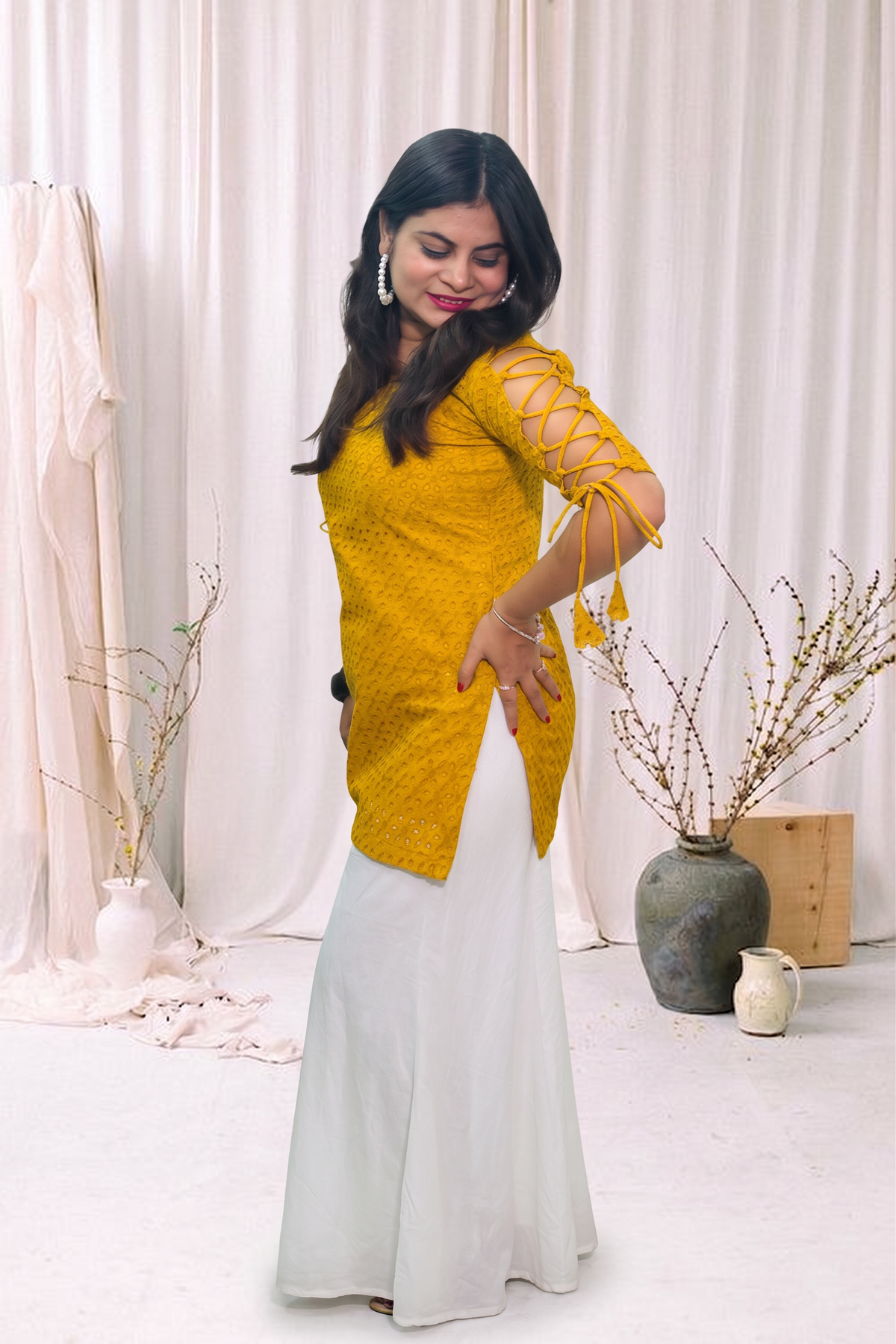 Sunflower Dori Sleeve Kurti 🌻