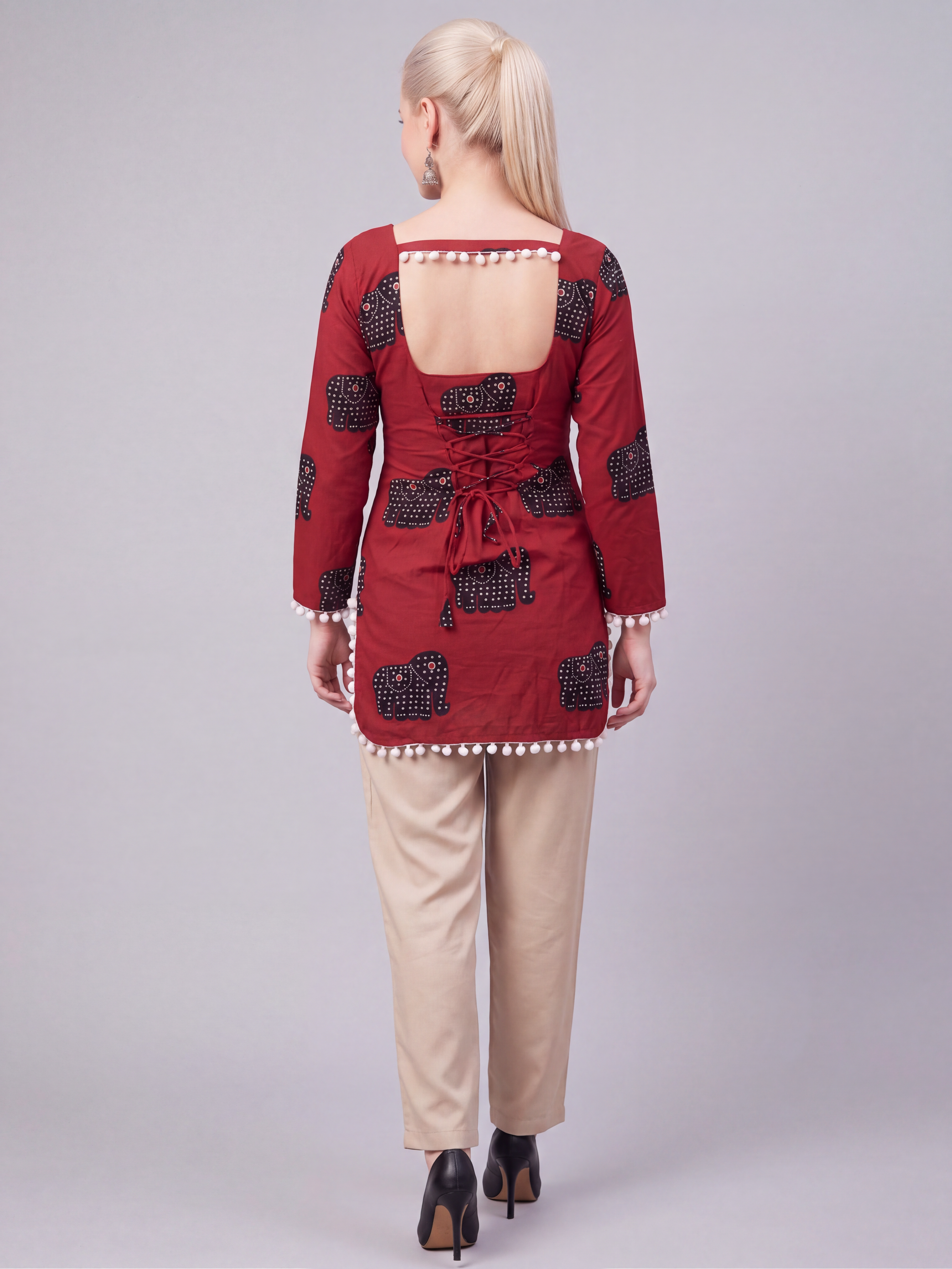 Nyra Red – Laddu Lace Corset Kurti