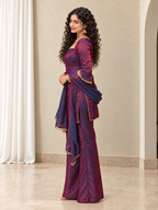 Sajni Corset Palazo Suit Set – Wine Blue