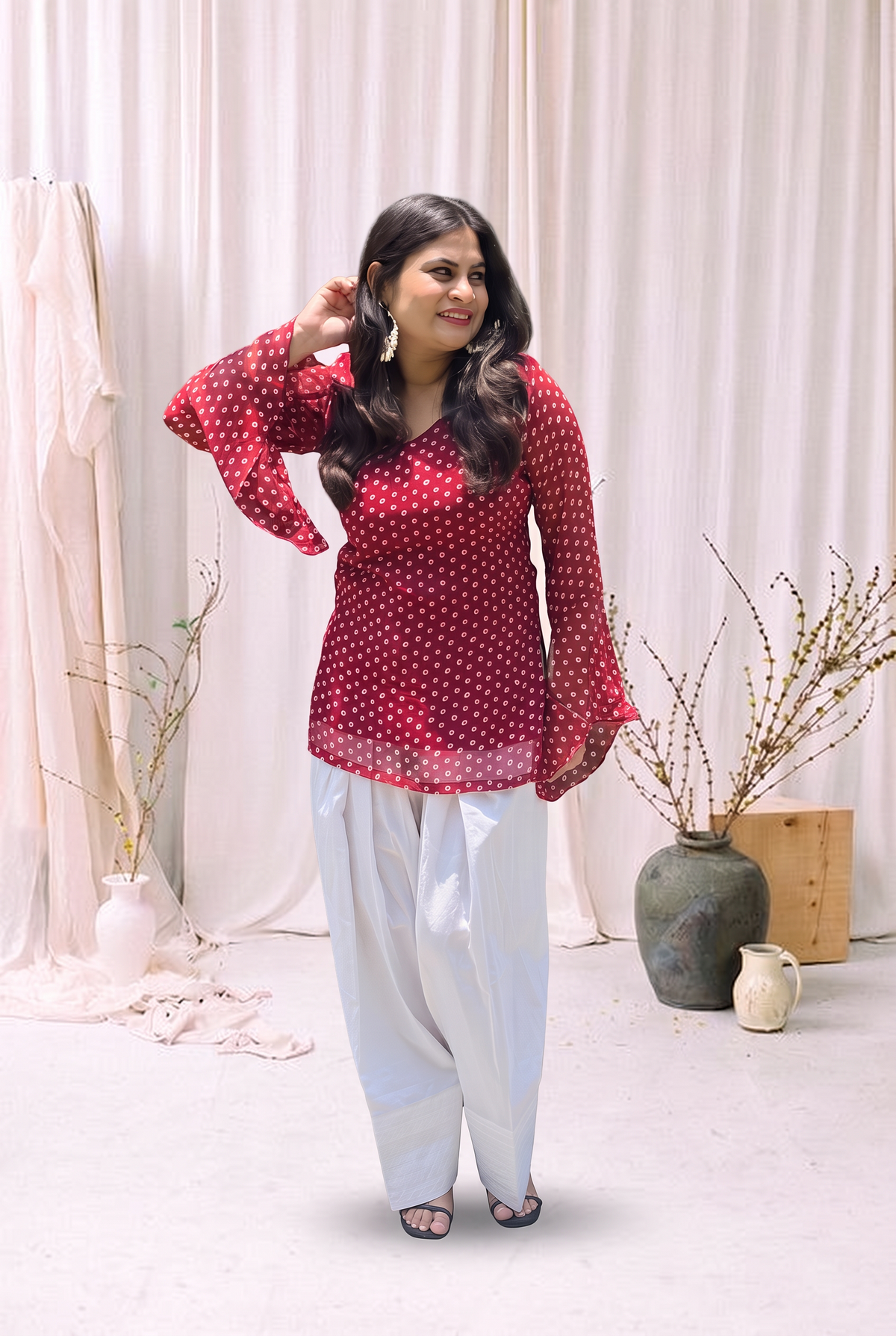 Reva Chauk Bandhani Kurti