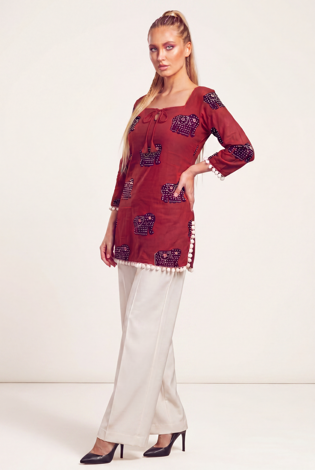Nyra Red – Laddu Lace Corset Kurti