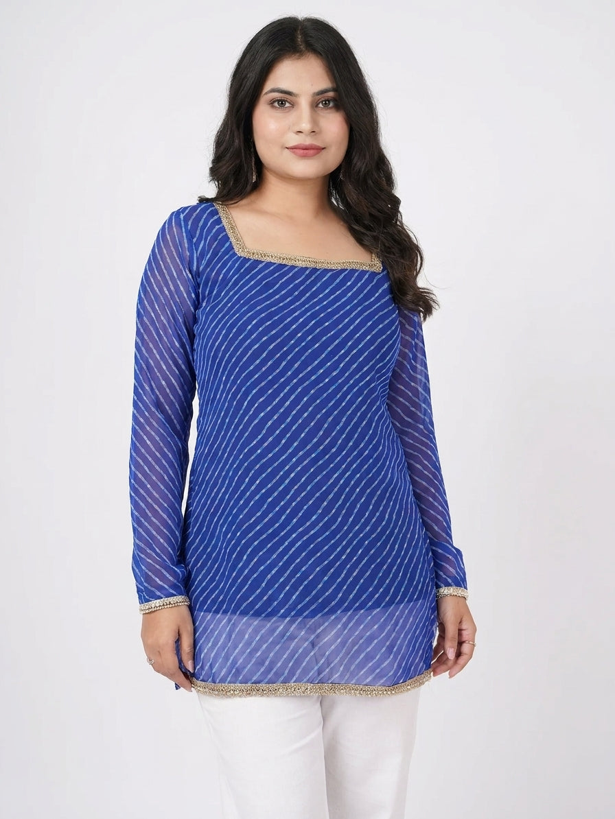 Indigo Kota Doria Kurti