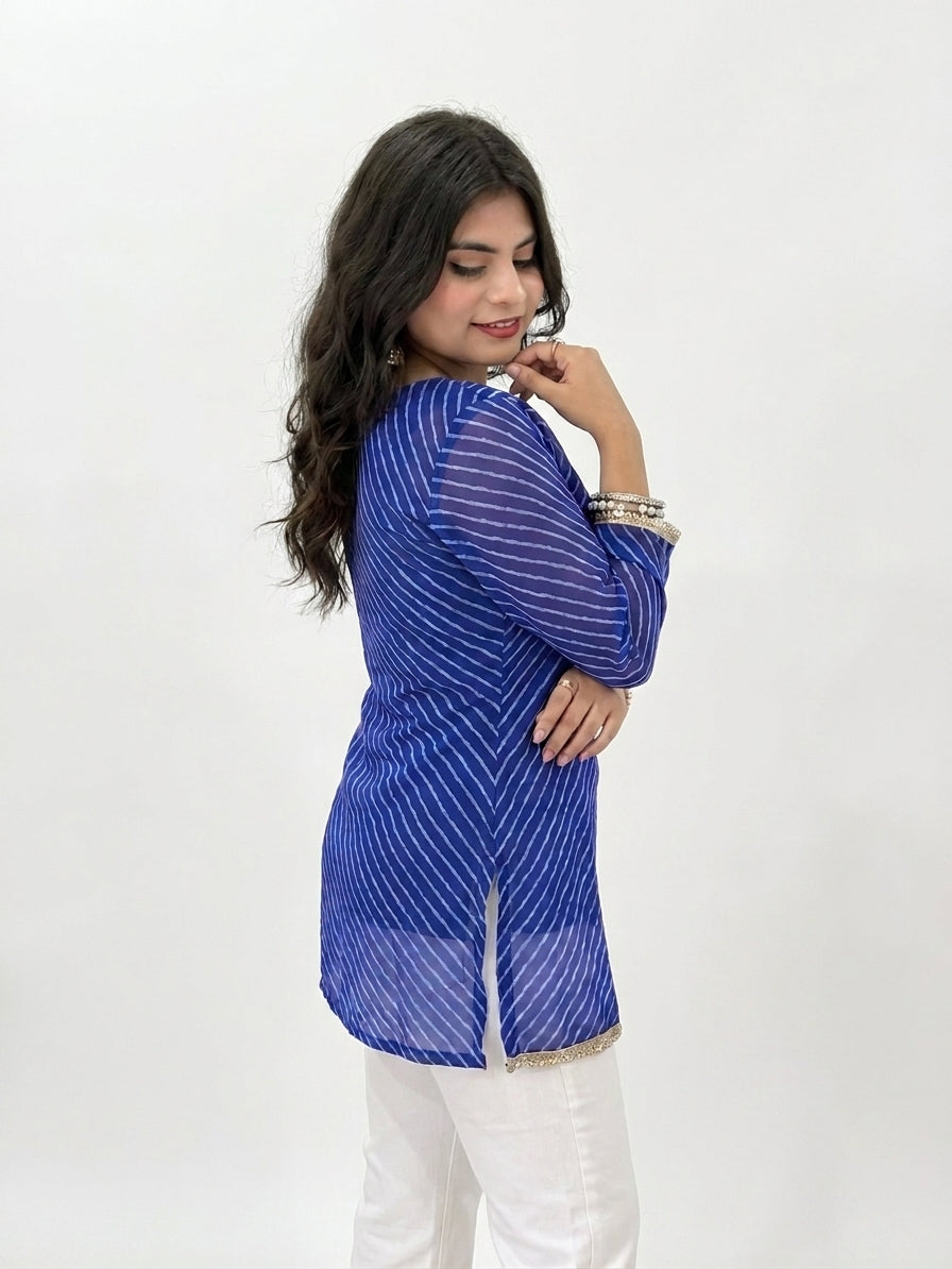 Indigo Kota Doria Kurti