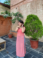 Coral Glow Kaudi-Back Slit Kurti