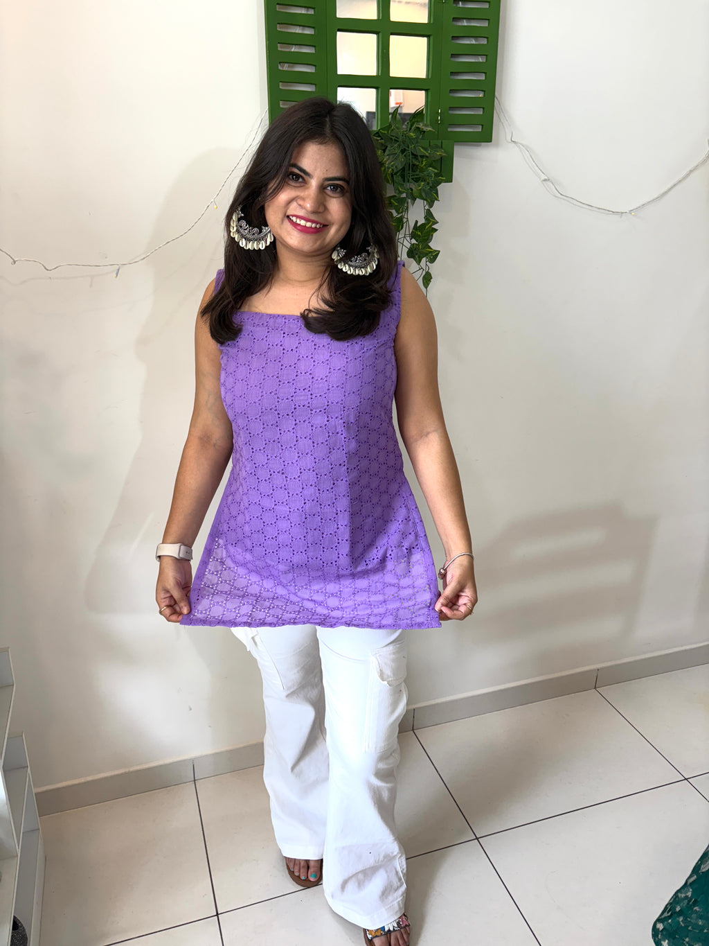 Lavender Breeze Backless Kurti