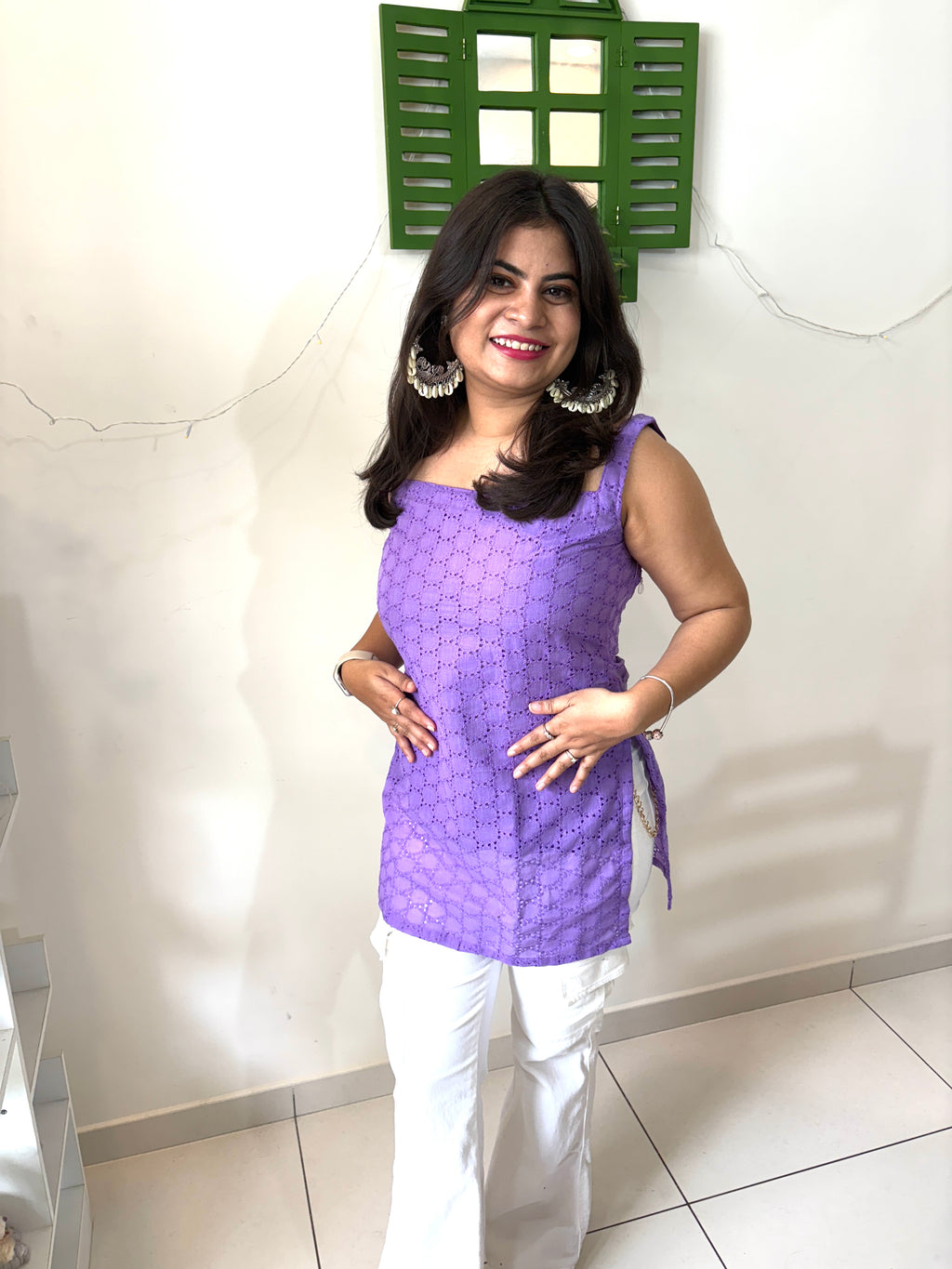 Lavender Breeze Backless Kurti