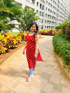 Classic Red Polka Kurti