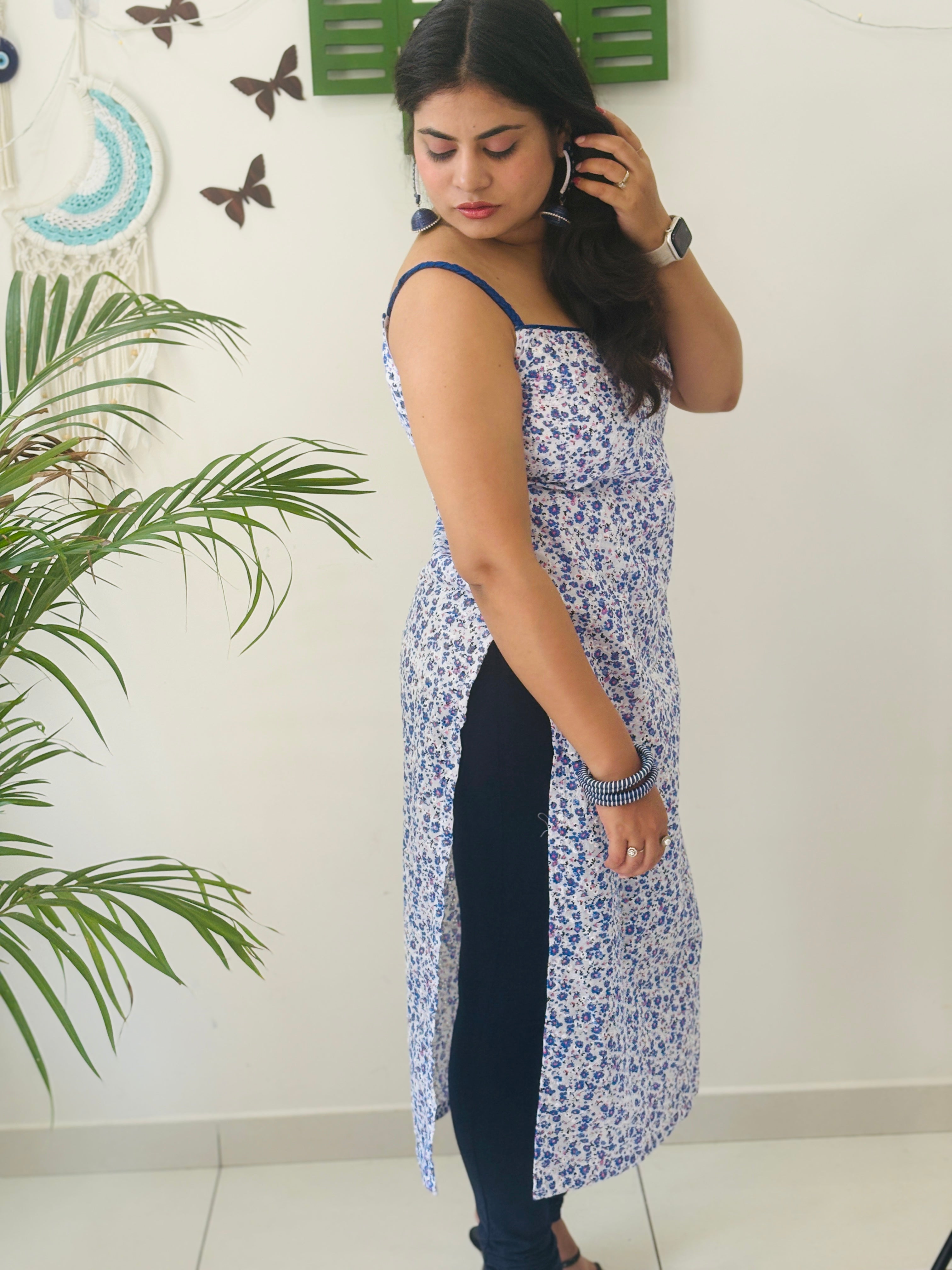 Blue Muse Chikan Kurti