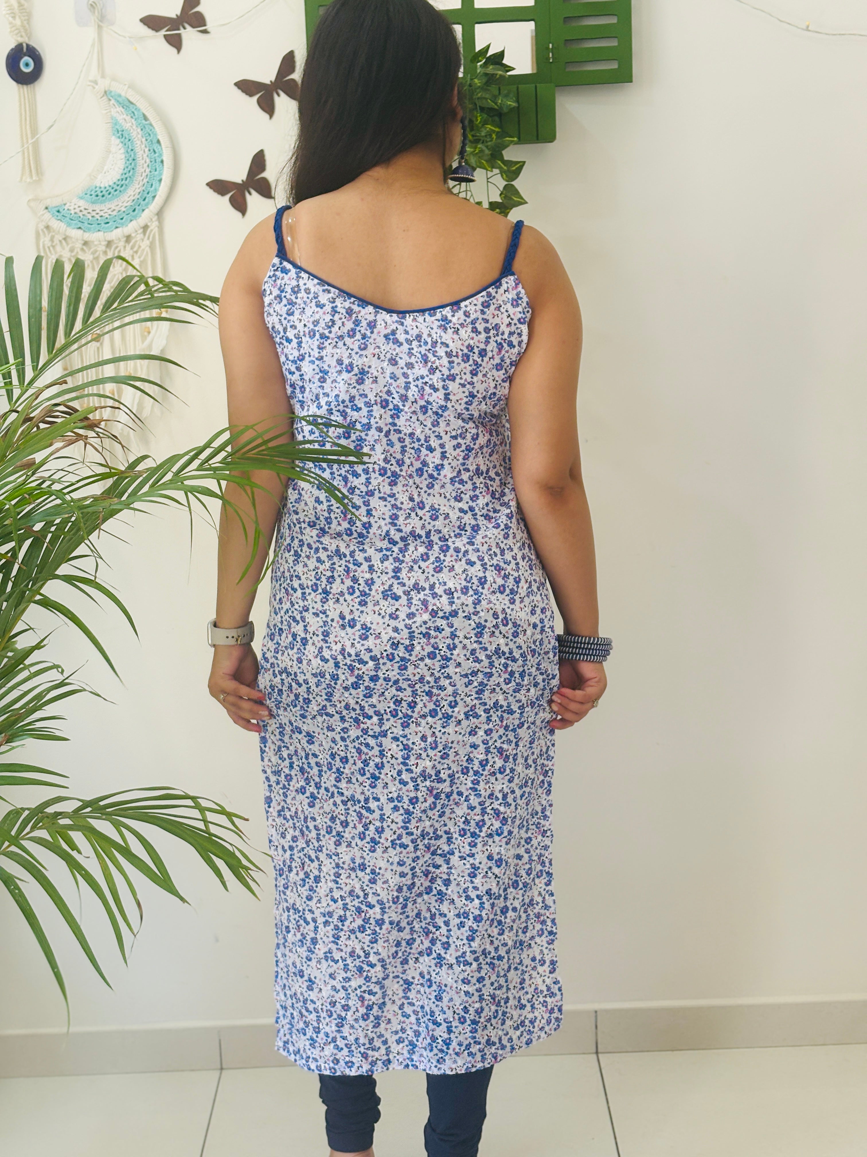 Blue Muse Chikan Kurti