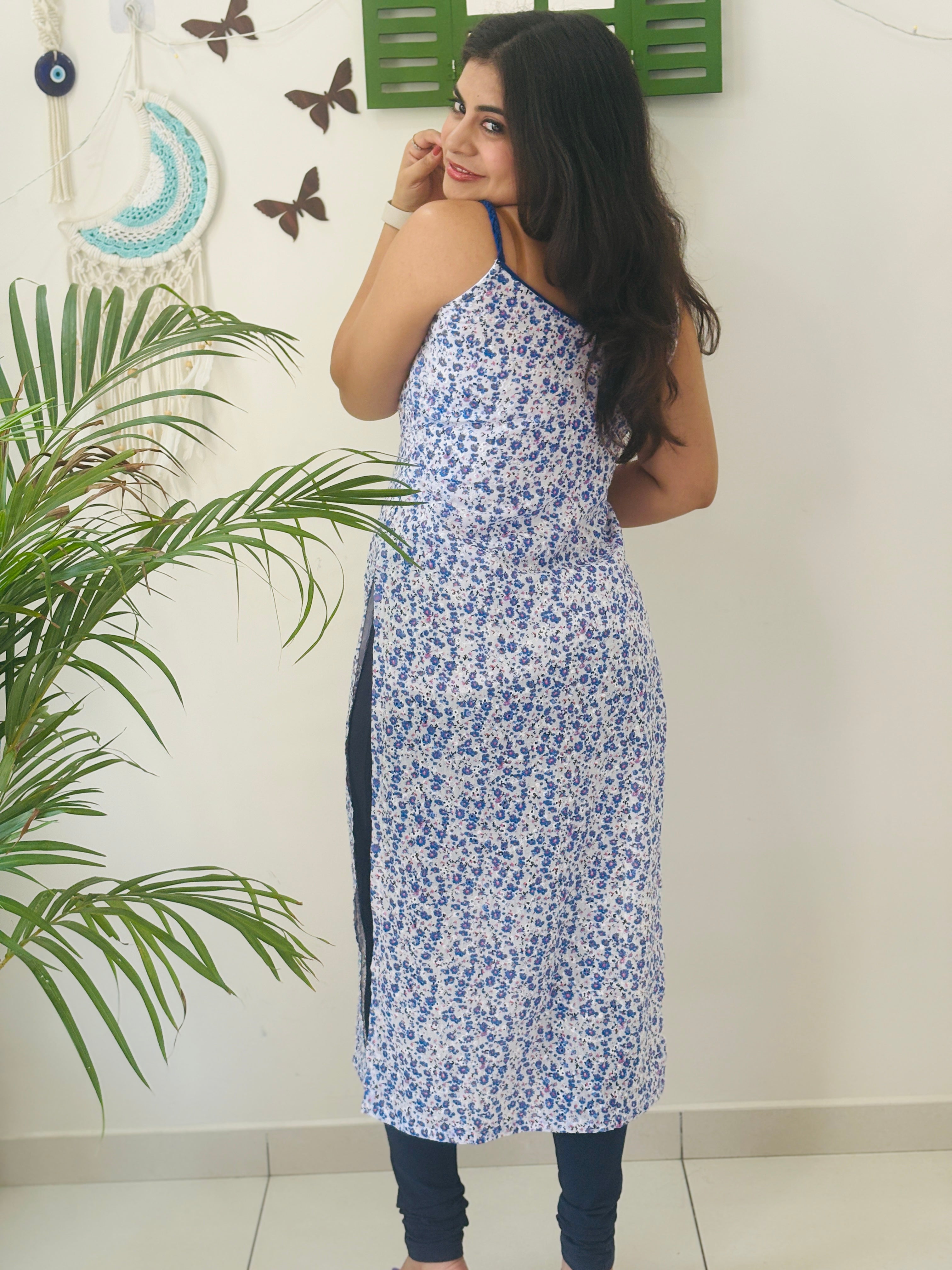 Blue Muse Chikan Kurti