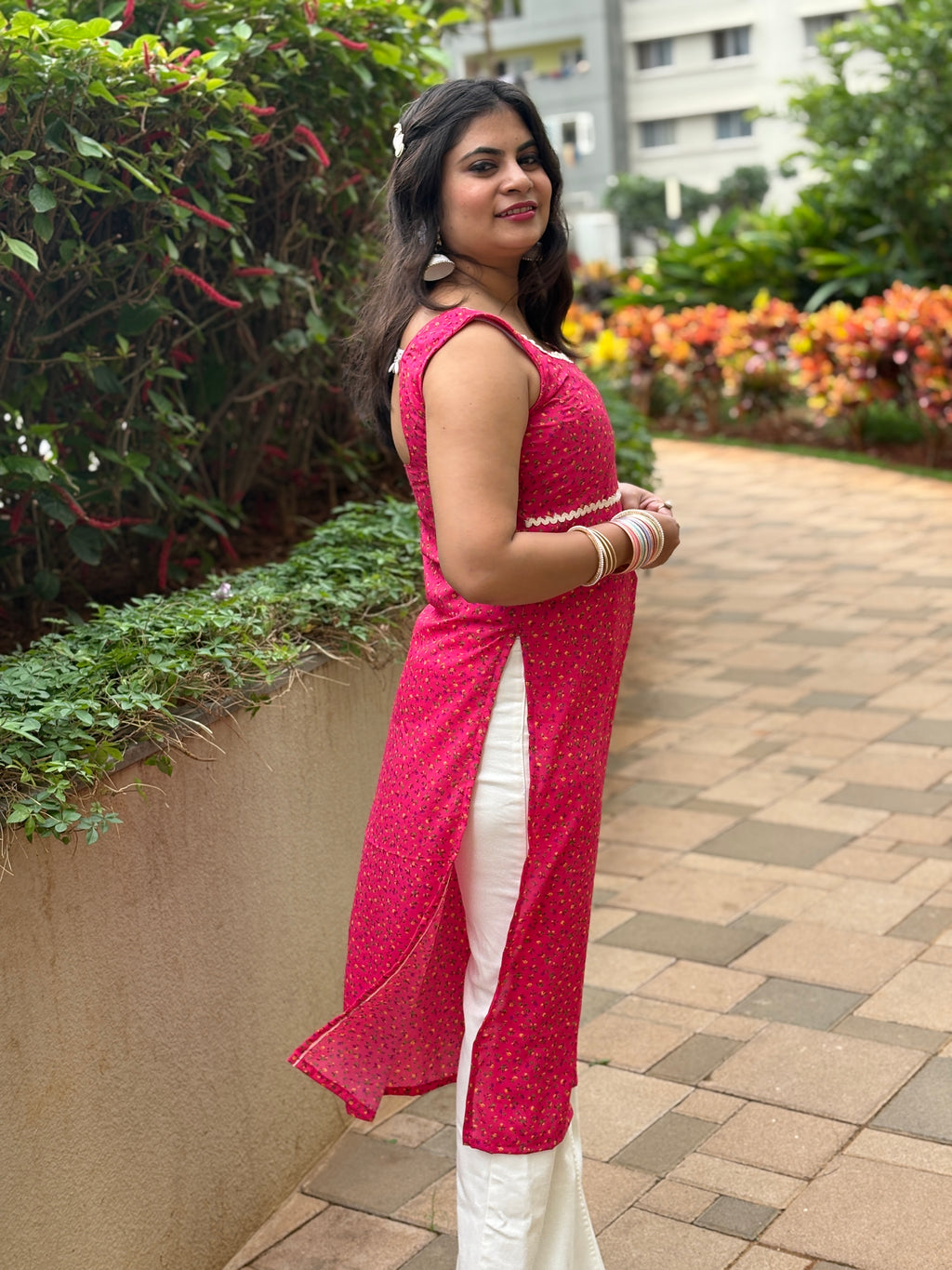 Rani Blossom Straight Kurti