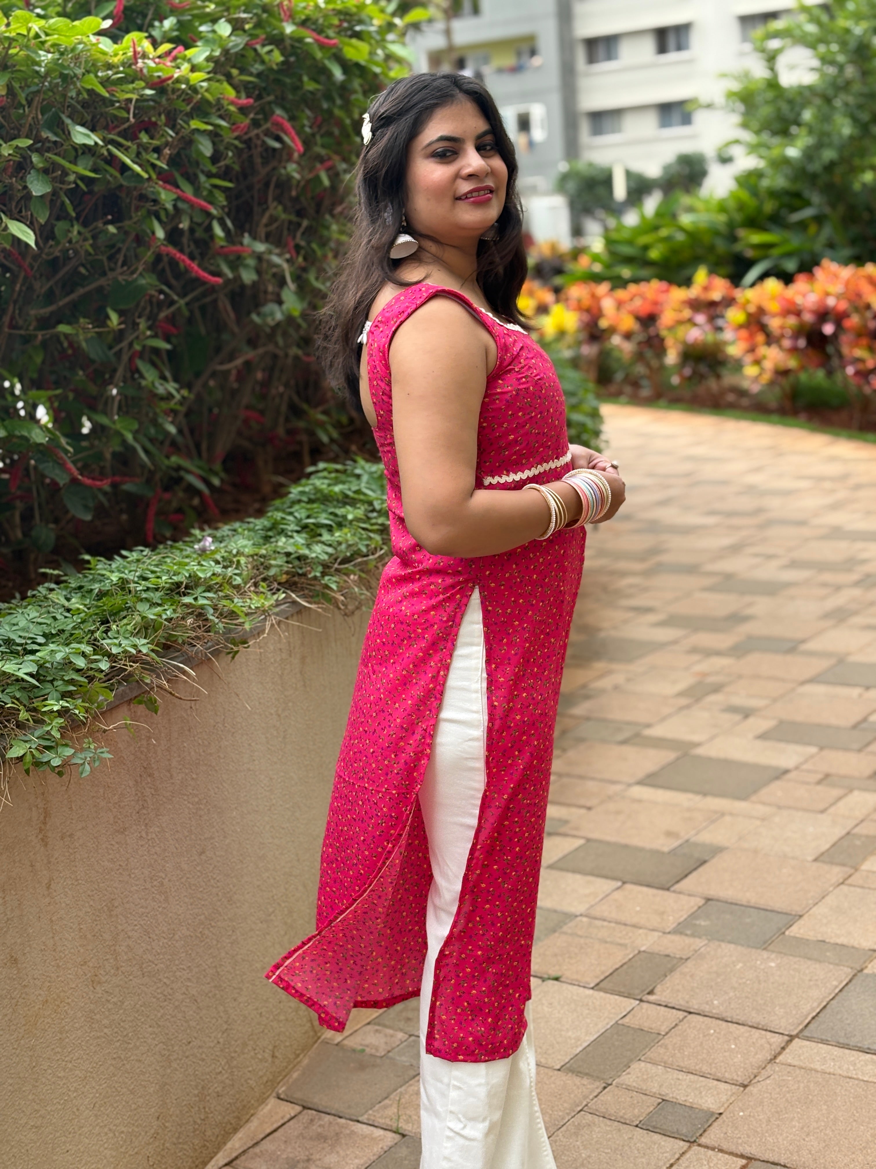Rani Blossom Straight Kurti