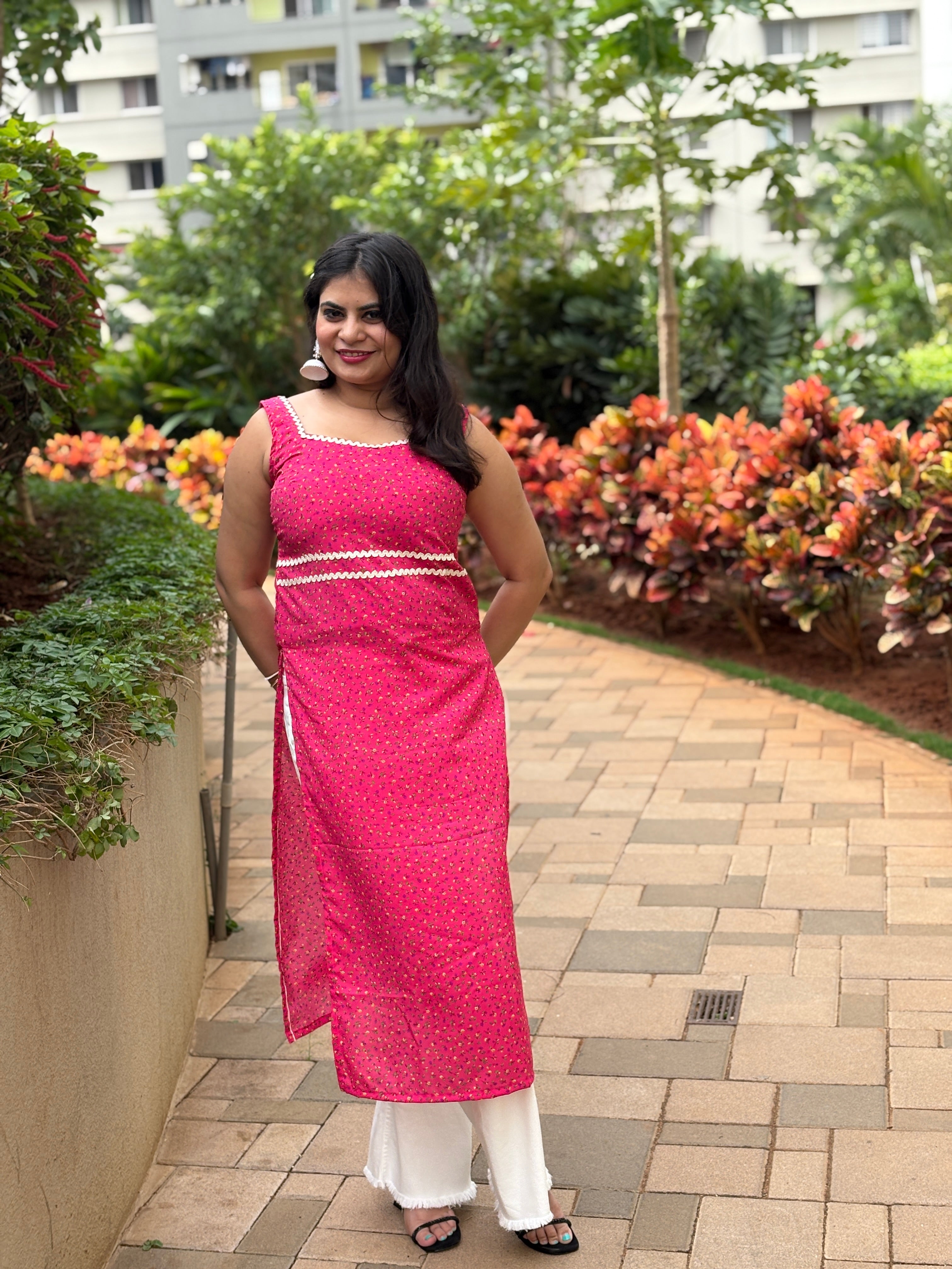 Rani Blossom Straight Kurti