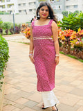 Maroon Blossom Straight Kurti