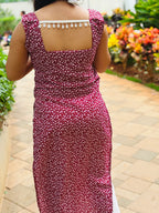 Maroon Blossom Straight Kurti