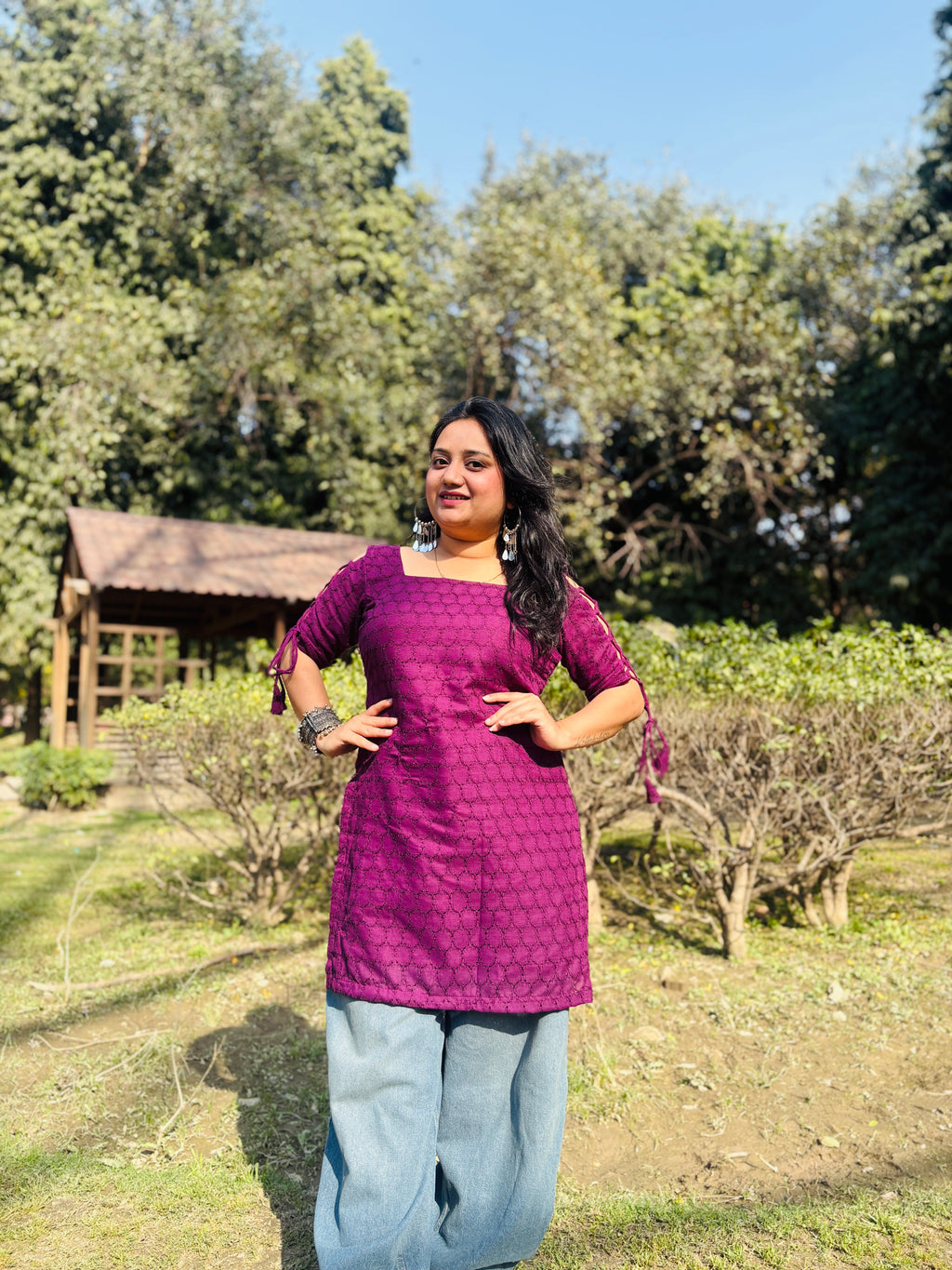 Plum Royale Dori Sleeves Kurti