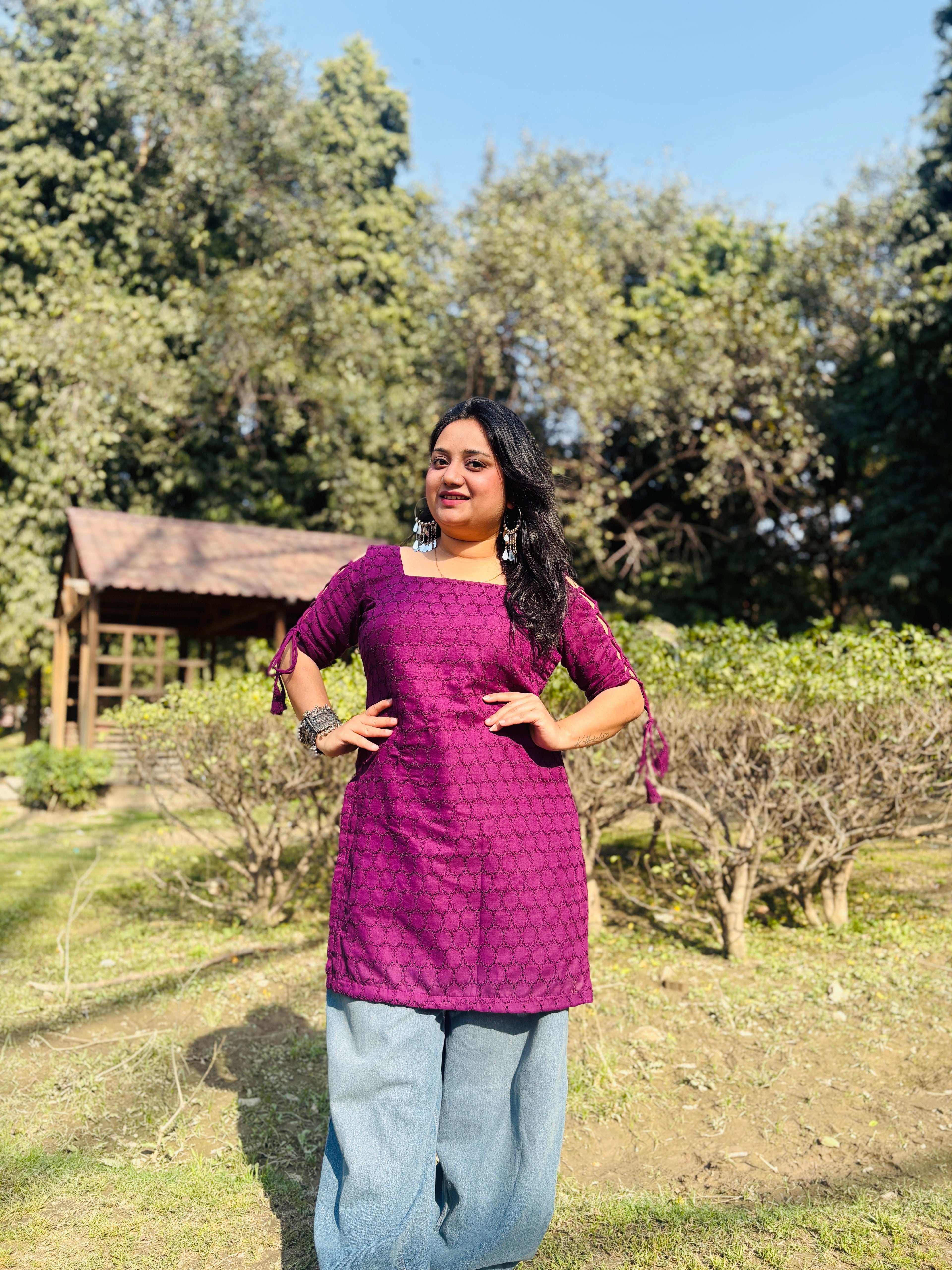 Plum Royale Dori Sleeves Kurti