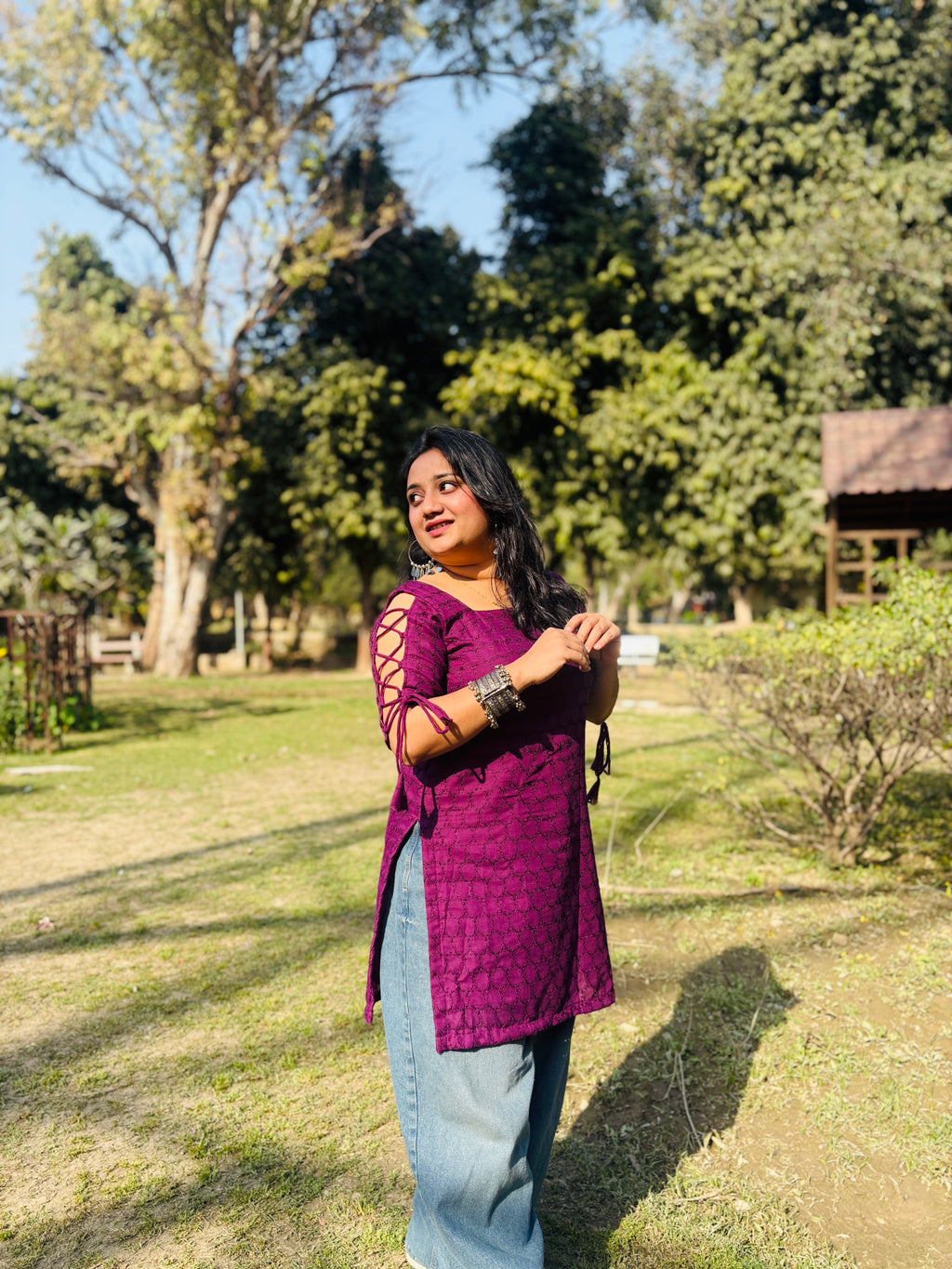 Plum Royale Dori Sleeves Kurti