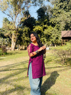 Plum Royale Dori Sleeves Kurti