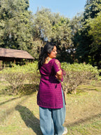 Plum Royale Dori Sleeves Kurti