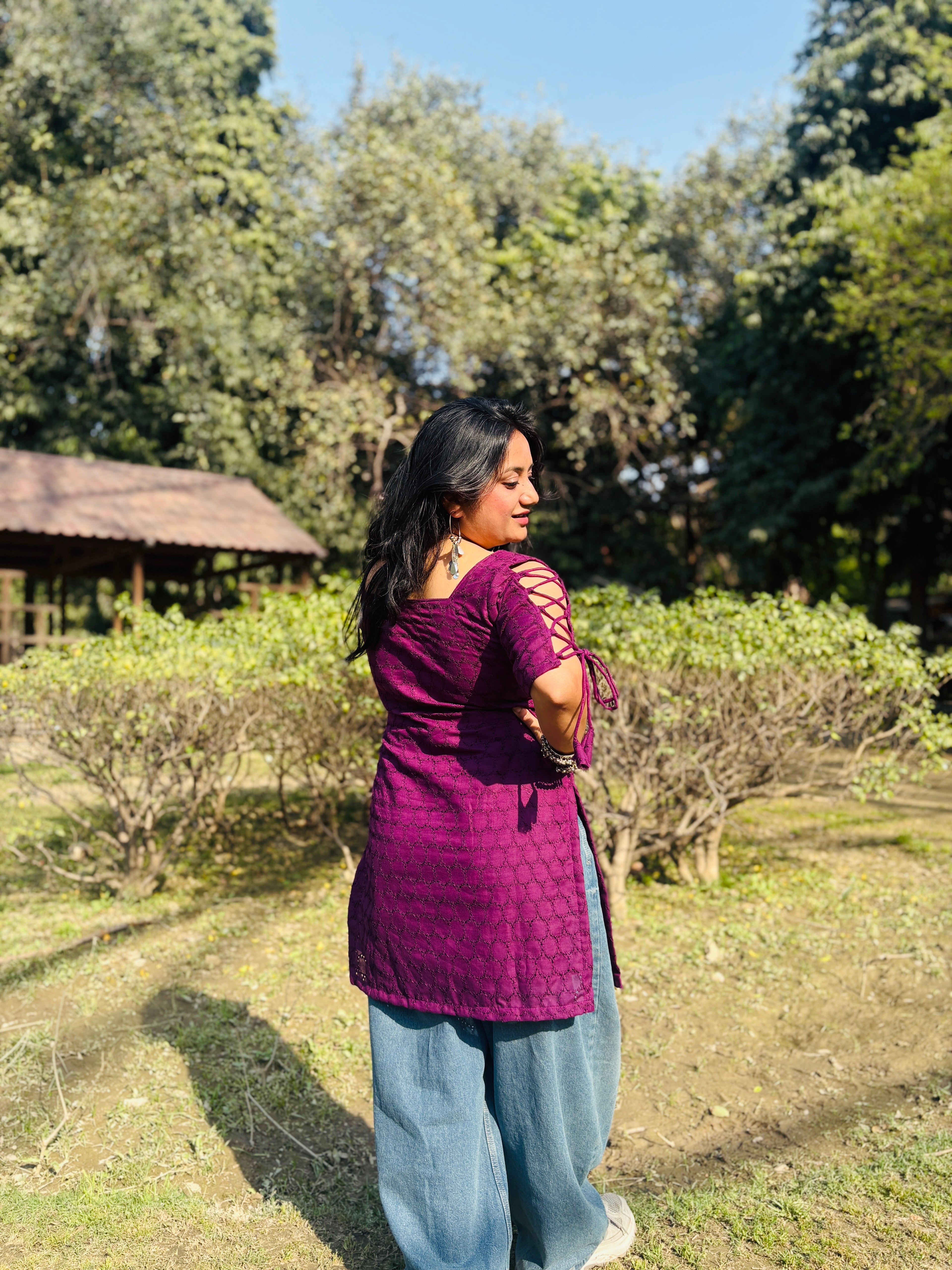 Plum Royale Dori Sleeves Kurti
