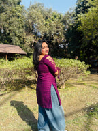 Plum Royale Dori Sleeves Kurti