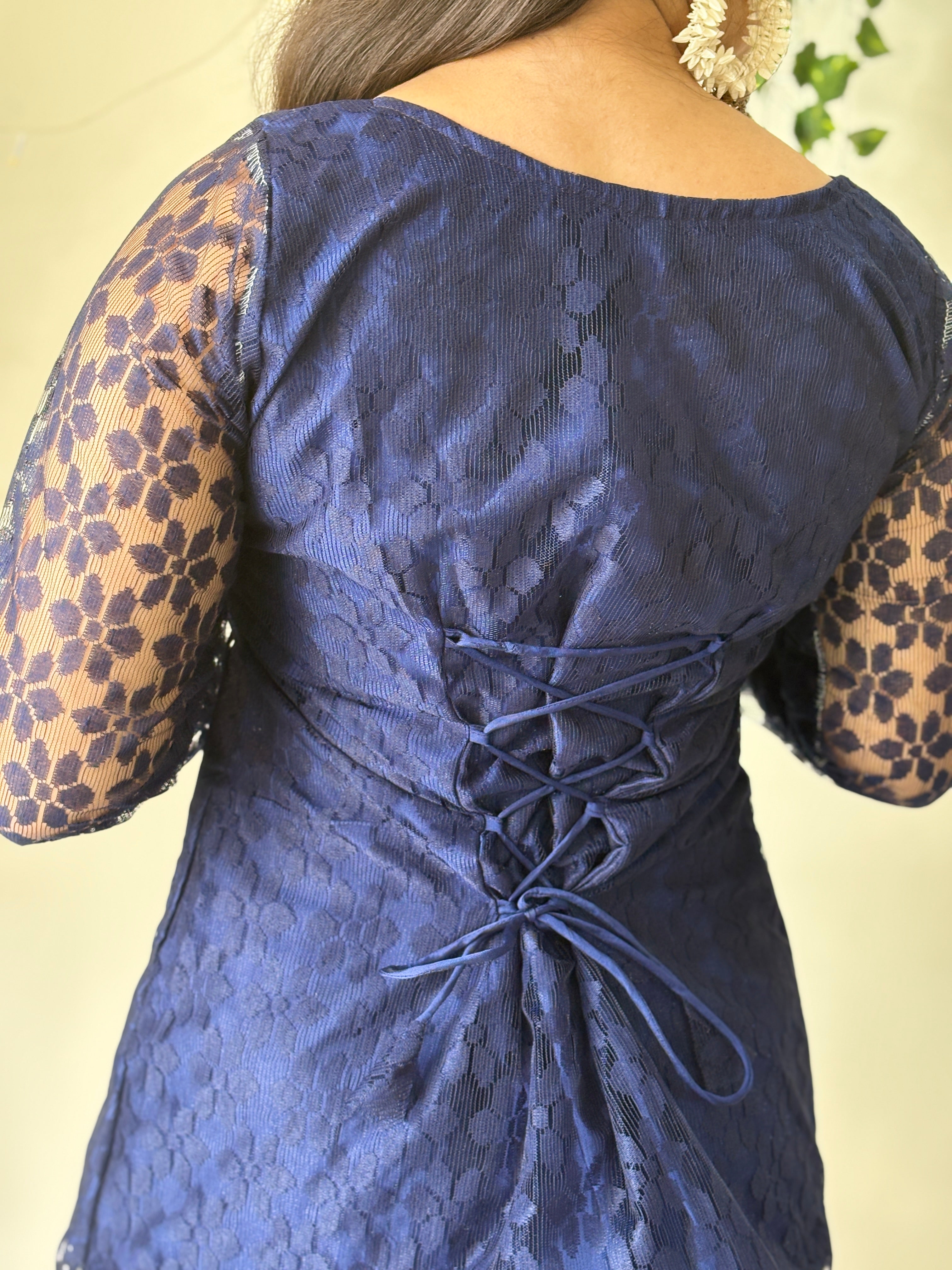 Midnight Blue Lace Kurti