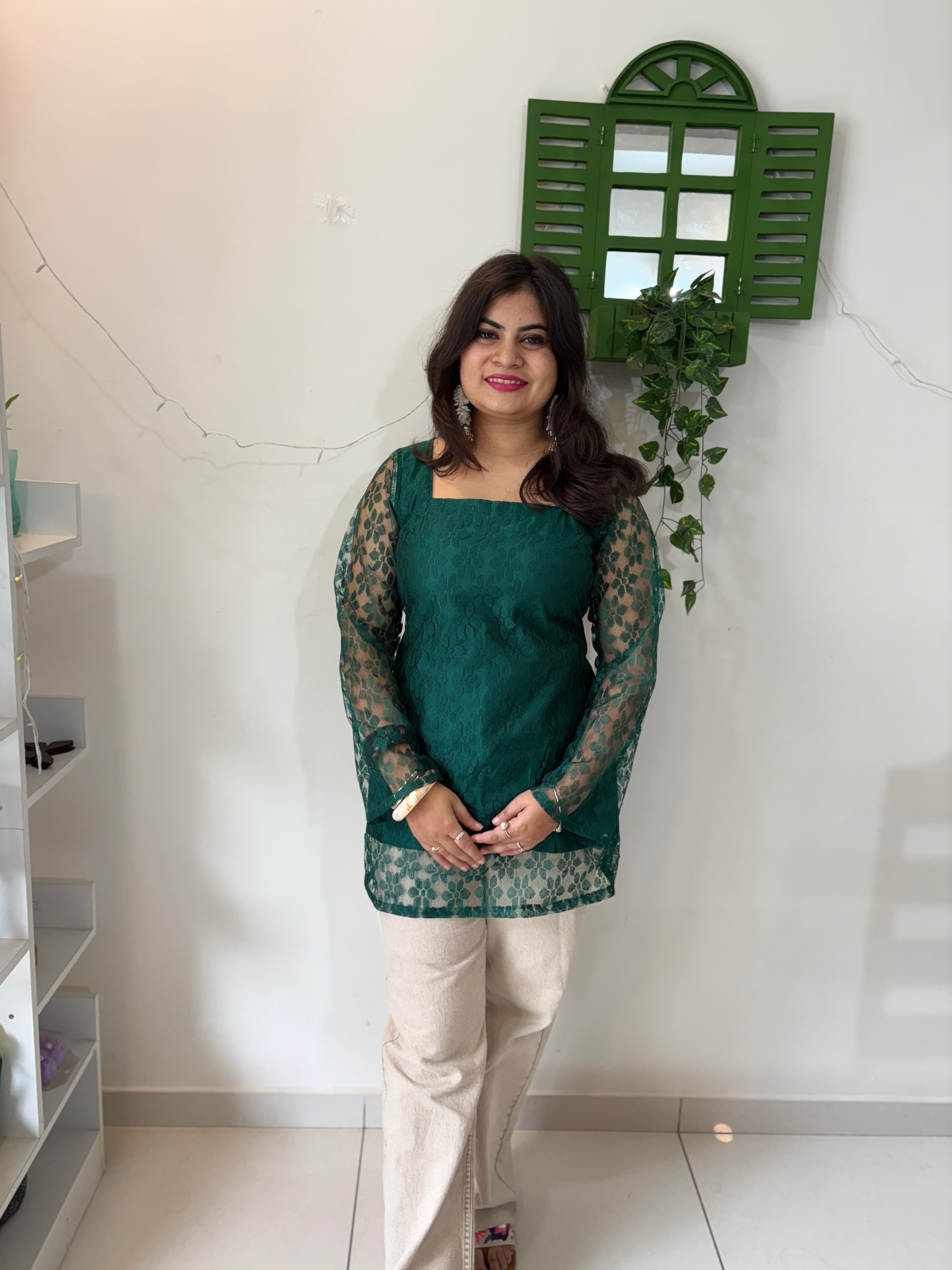 Emerald Lace Kurti