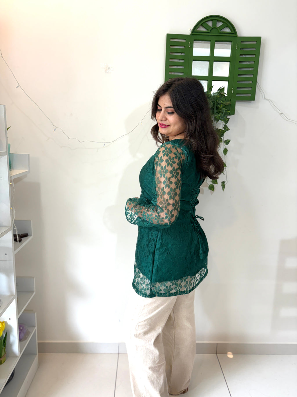 Emerald Lace Kurti
