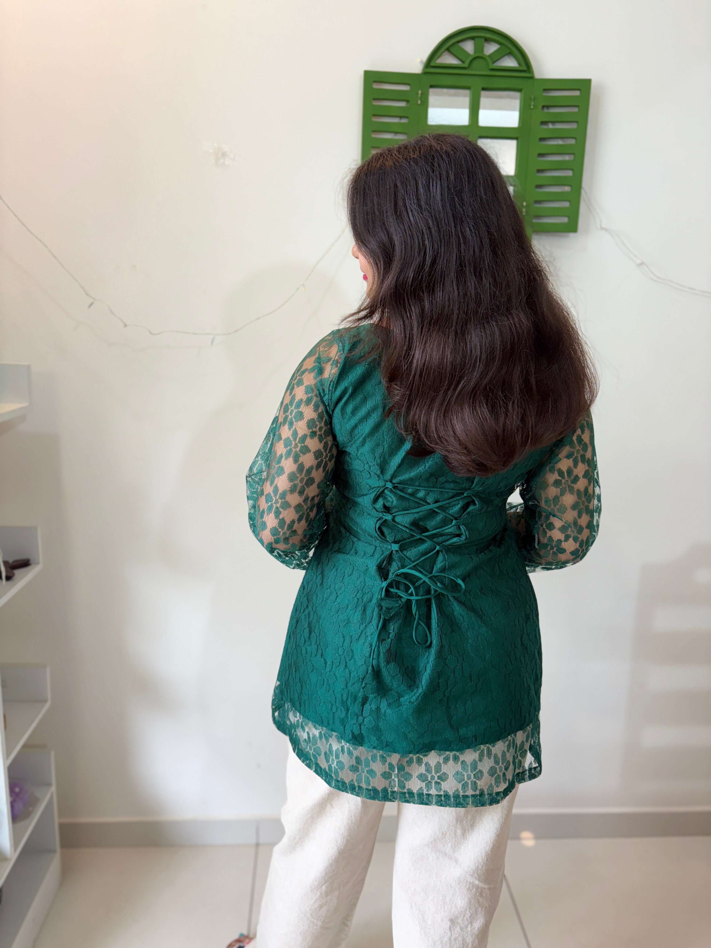 Emerald Lace Kurti