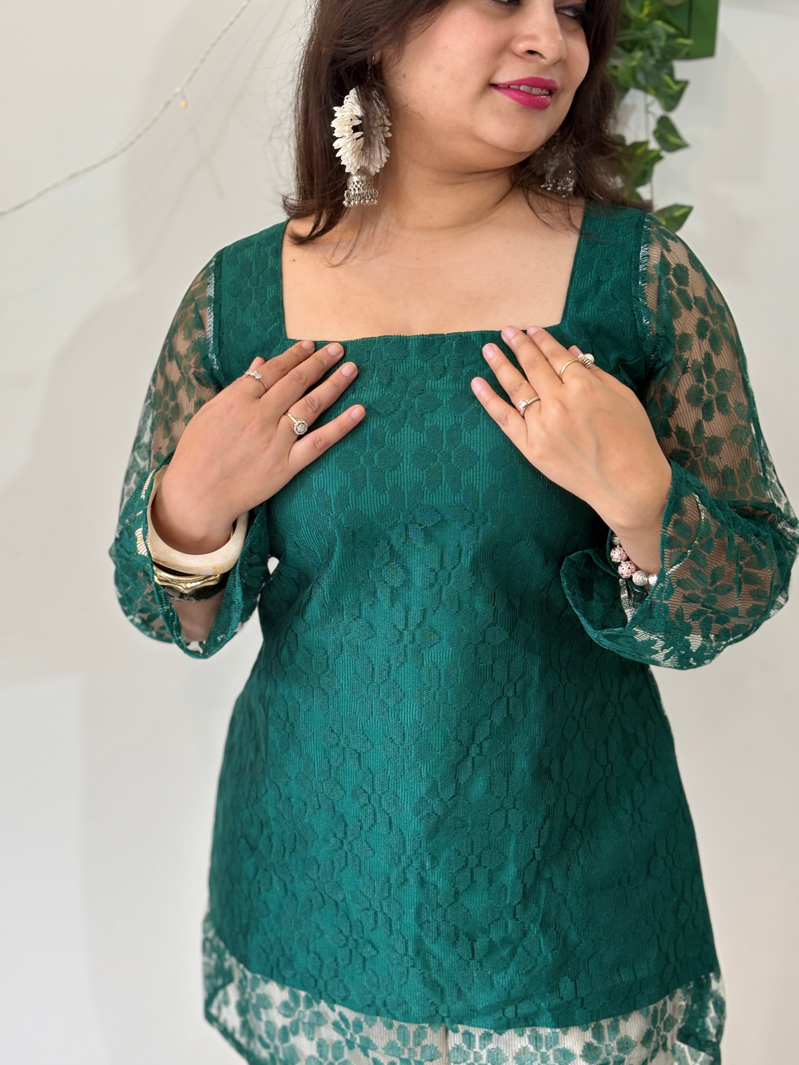 Emerald Lace Kurti