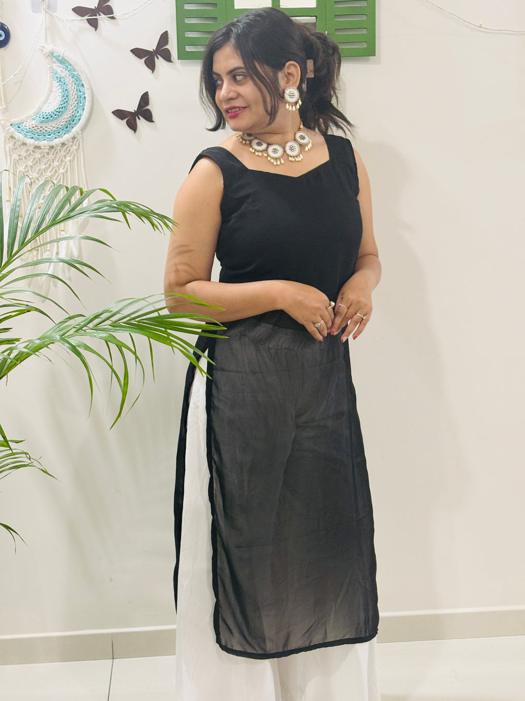 Shyama Sheer Shell Lace Kurti