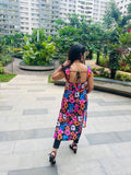 Midnight Bloom Shell-Back Long Kurti