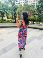 Midnight Bloom Shell-Back Long Kurti