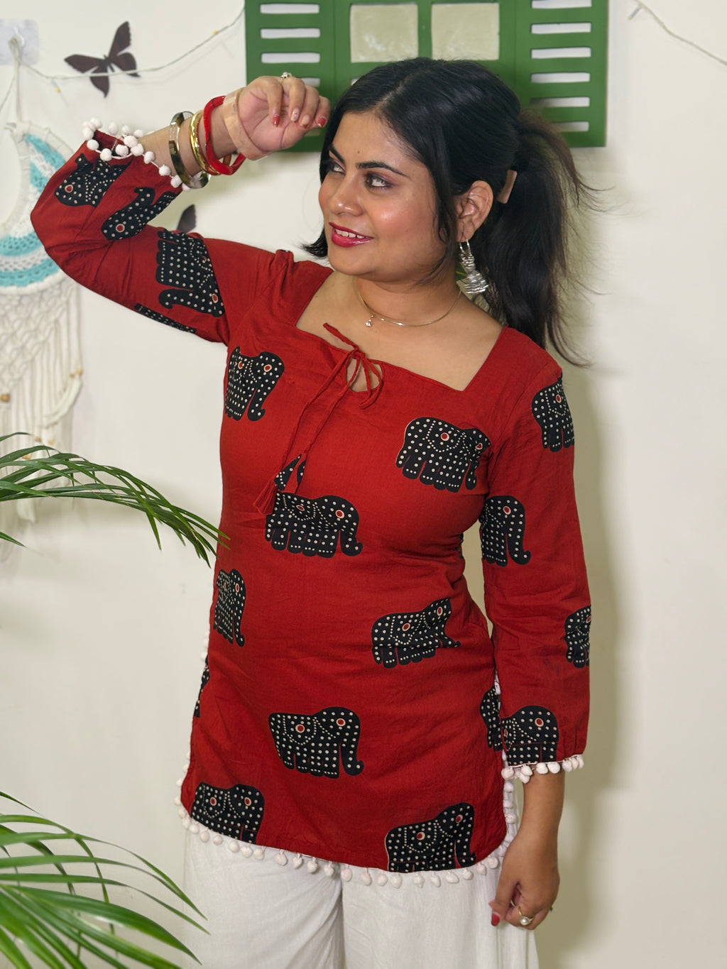 Nyra Red – Laddu Lace Corset Kurti