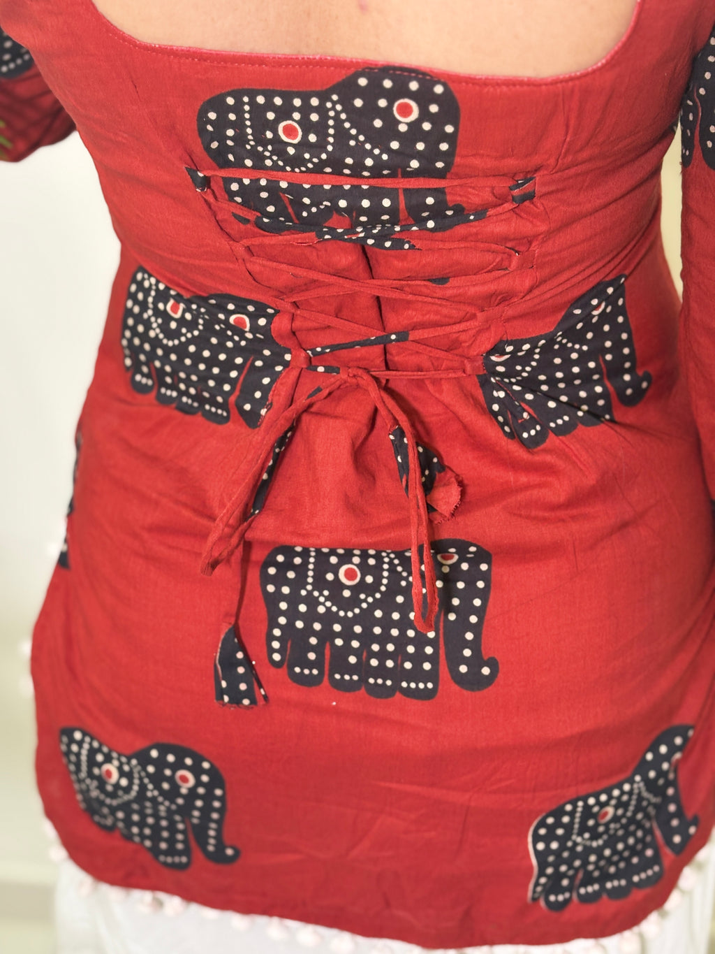 Nyra Red – Laddu Lace Corset Kurti