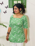 Aafreen Corset Kurti – Mint Bloom