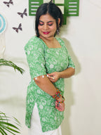 Aafreen Corset Kurti – Mint Bloom