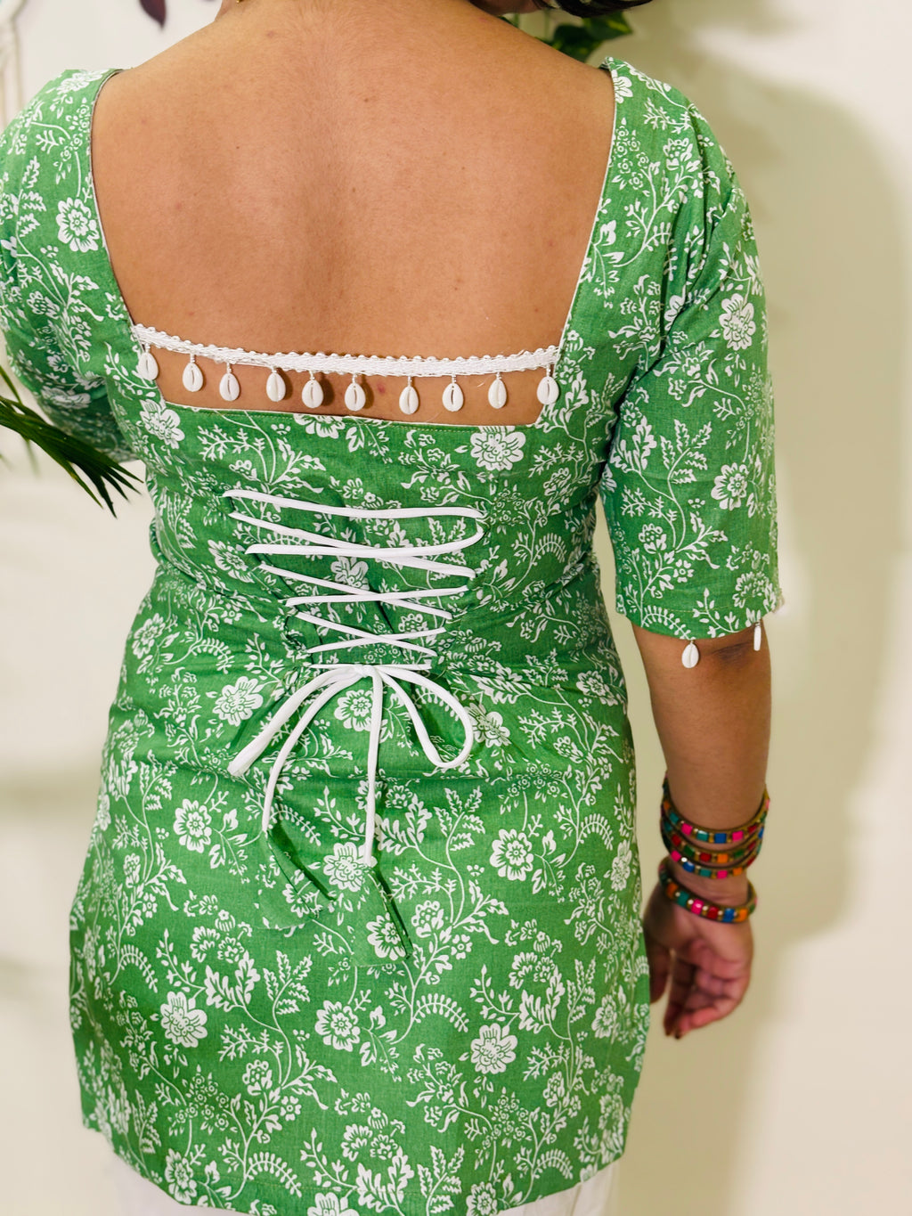 Aafreen Corset Kurti – Mint Bloom