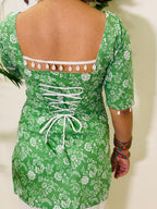 Aafreen Corset Kurti – Mint Bloom