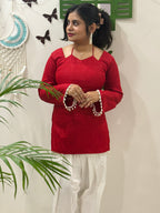 Noor Tie-Up Pearl Corset Kurti