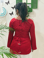 Noor Tie-Up Pearl Corset Kurti