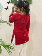 Noor Tie-Up Pearl Corset Kurti
