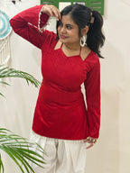 Noor Tie-Up Pearl Corset Kurti