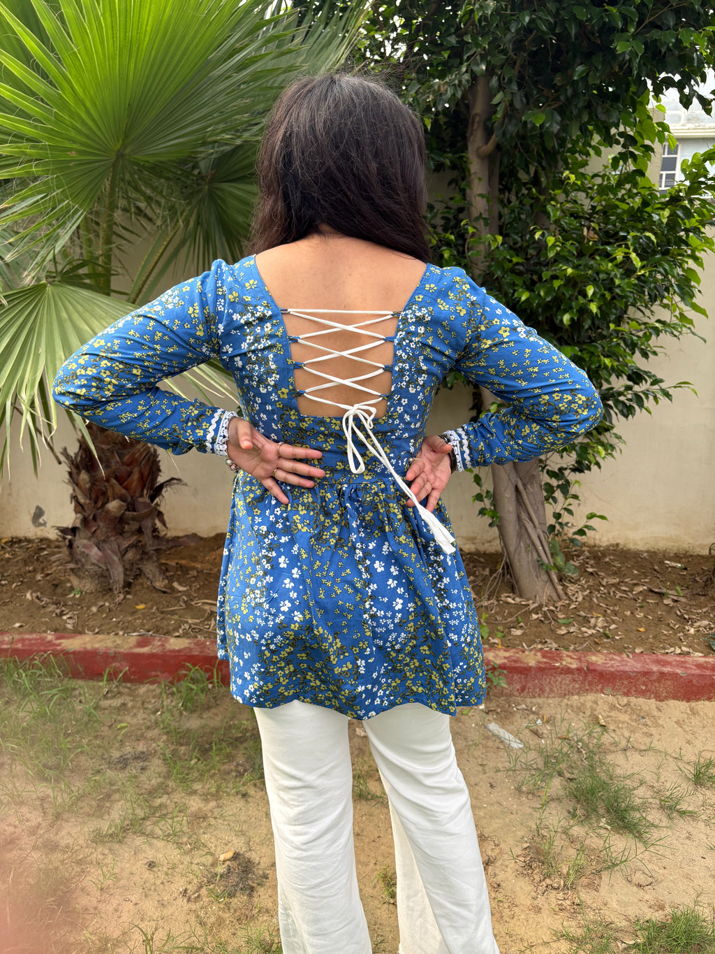 Blue Meadow Corset Kurti