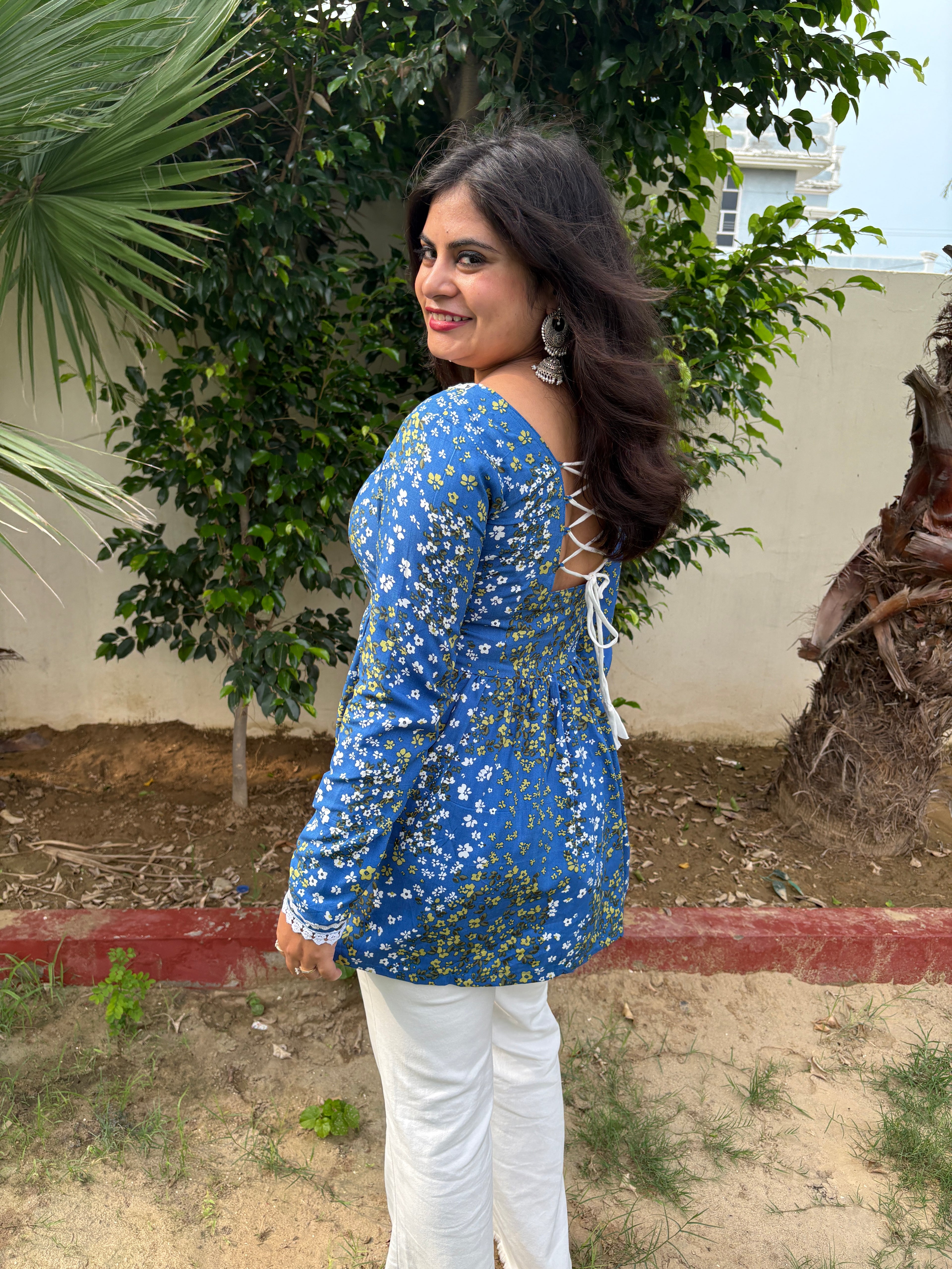 Blue Meadow Corset Kurti