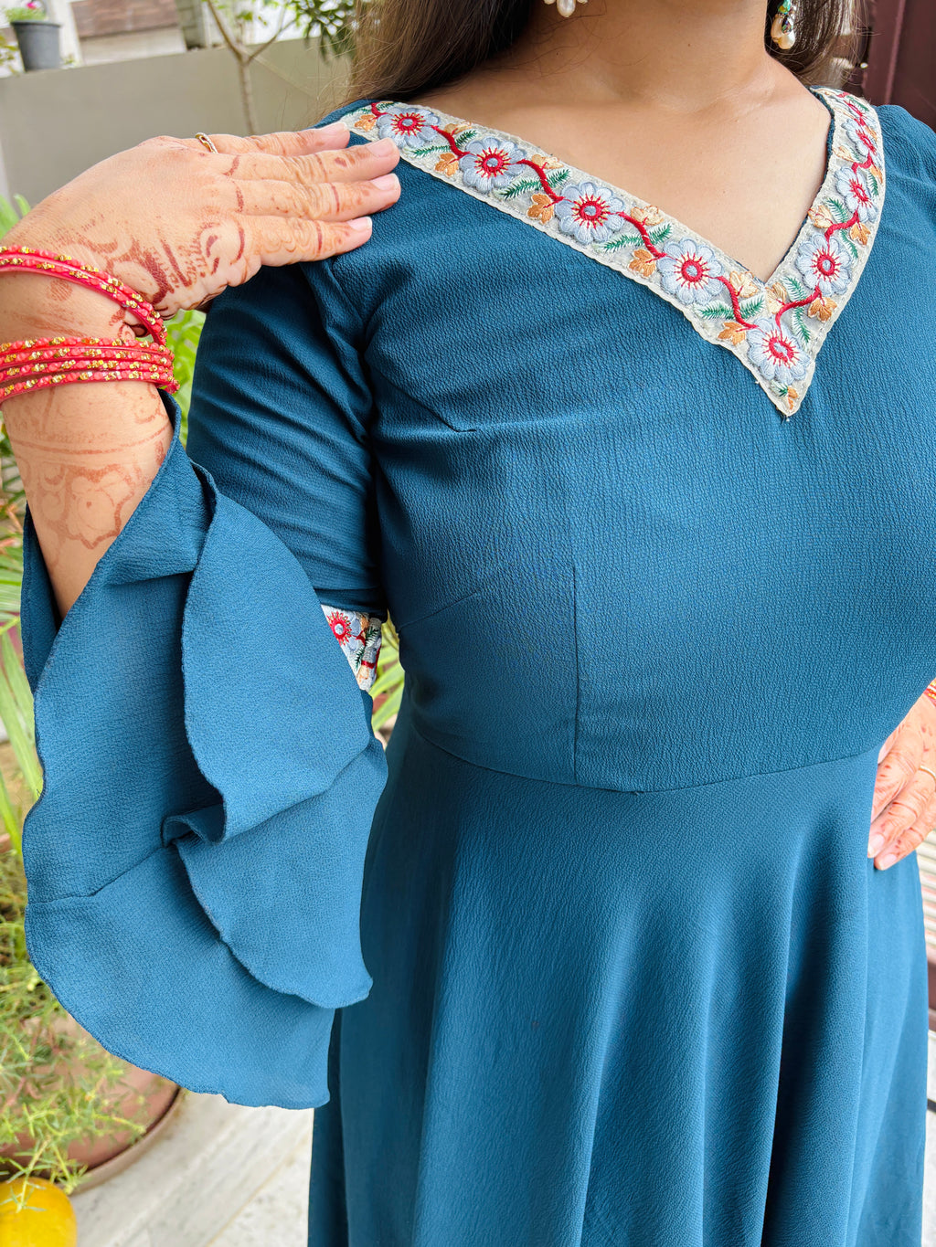 Naaz Umbrella Kurti Set – Teal Grace