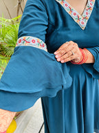 Naaz Umbrella Kurti Set – Teal Grace