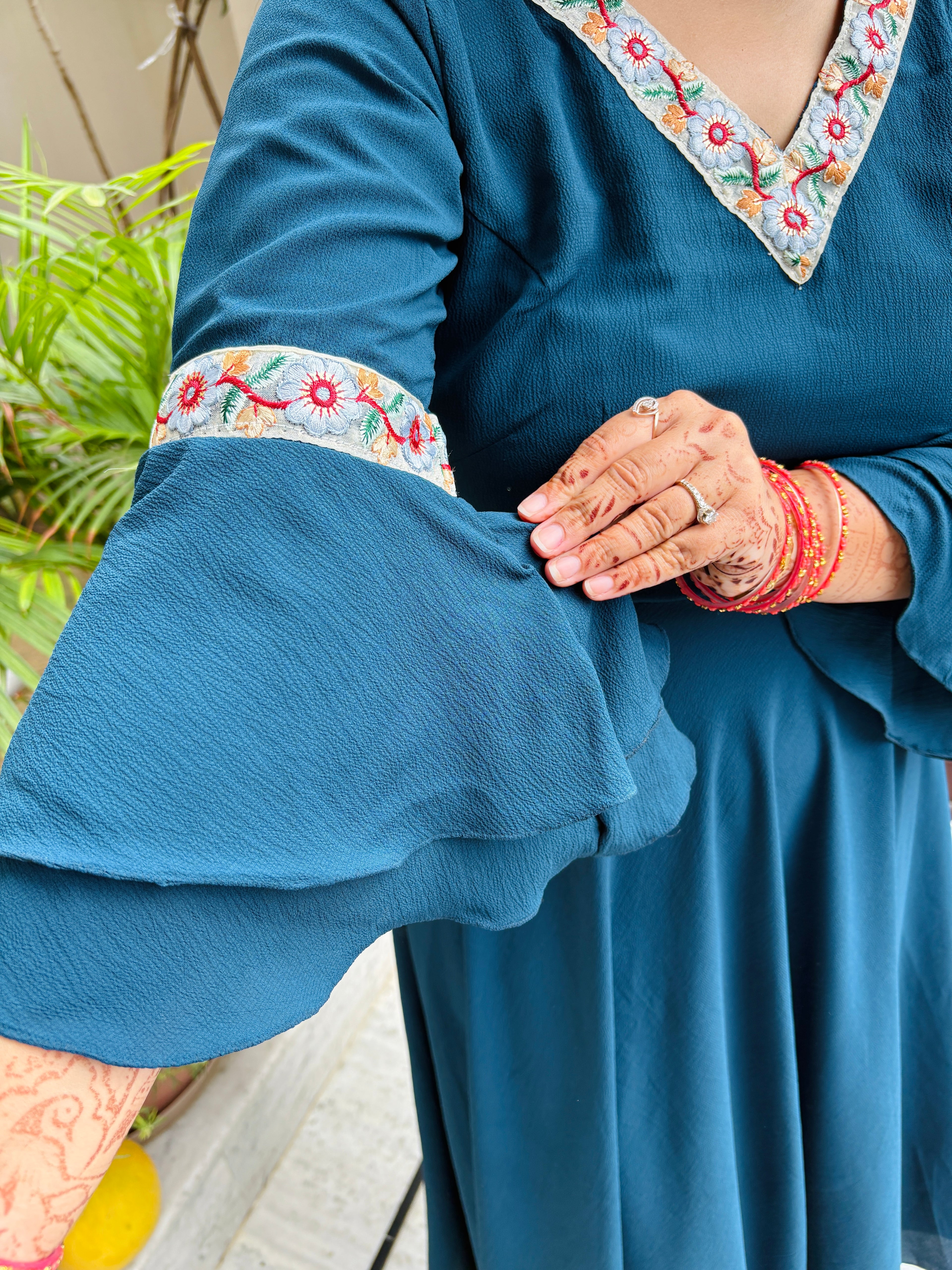 Naaz Umbrella Kurti Set – Teal Grace